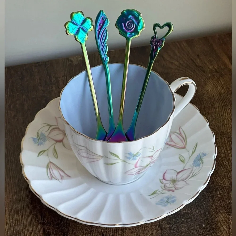 Rainbow Demitasse Spoons - Coffee/Dessert Spoon Set